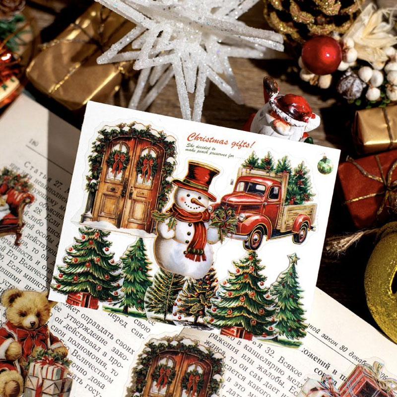 コラージュ 素材 シール クリスマス ツリー リース ケーキ