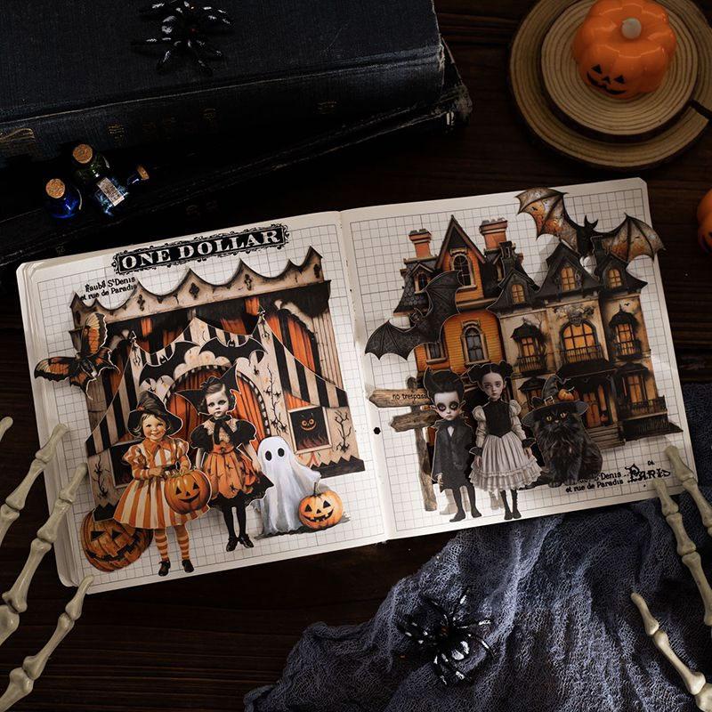 コラージュ 素材 シール ハロウィン お化け カボチャ 女の子 仮装 手帳