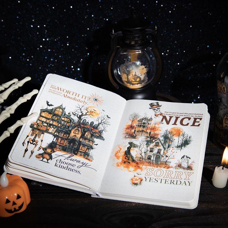 コラージュ 素材 シール 転写 ハロウィン 魔女 悪魔 幽霊 お化け