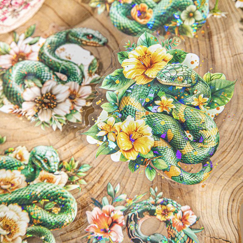 コラージュ 素材 シール 蛇 ヘビ 大蛇 毒蛇 巳年 干支 へび