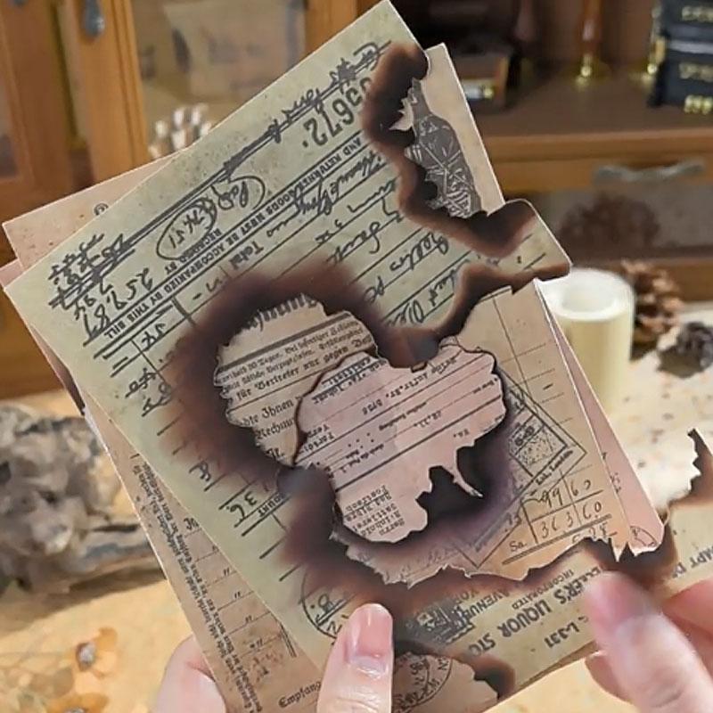 コラージュ 素材 シール 燃え跡 火 炎 燃える 焦げ コゲ 焼け跡