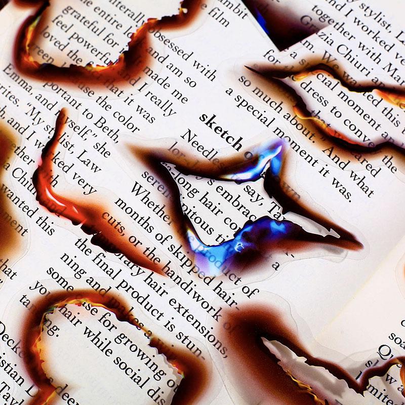 コラージュ 素材 シール 燃え跡 火 炎 燃える 焦げ コゲ 焼け跡