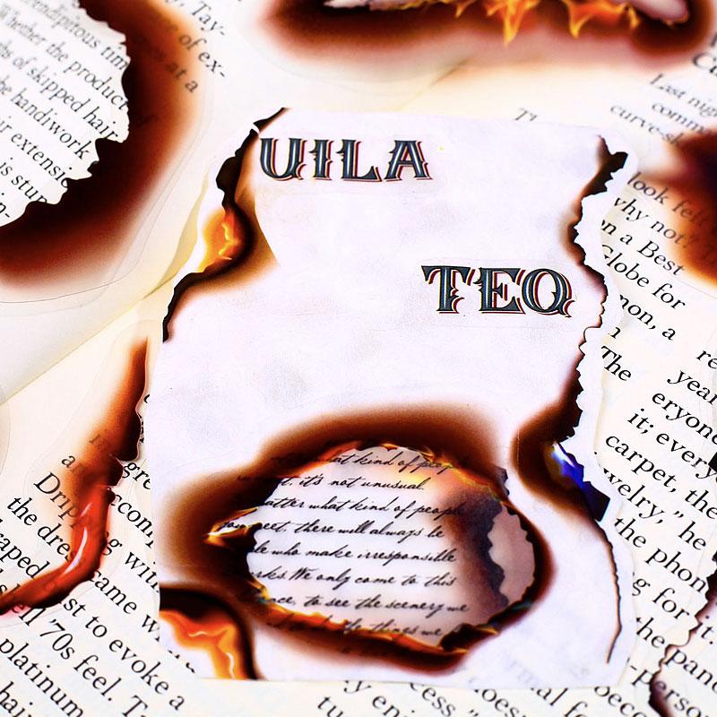 コラージュ 素材 シール 燃え跡 火 炎 燃える 焦げ コゲ 焼け跡