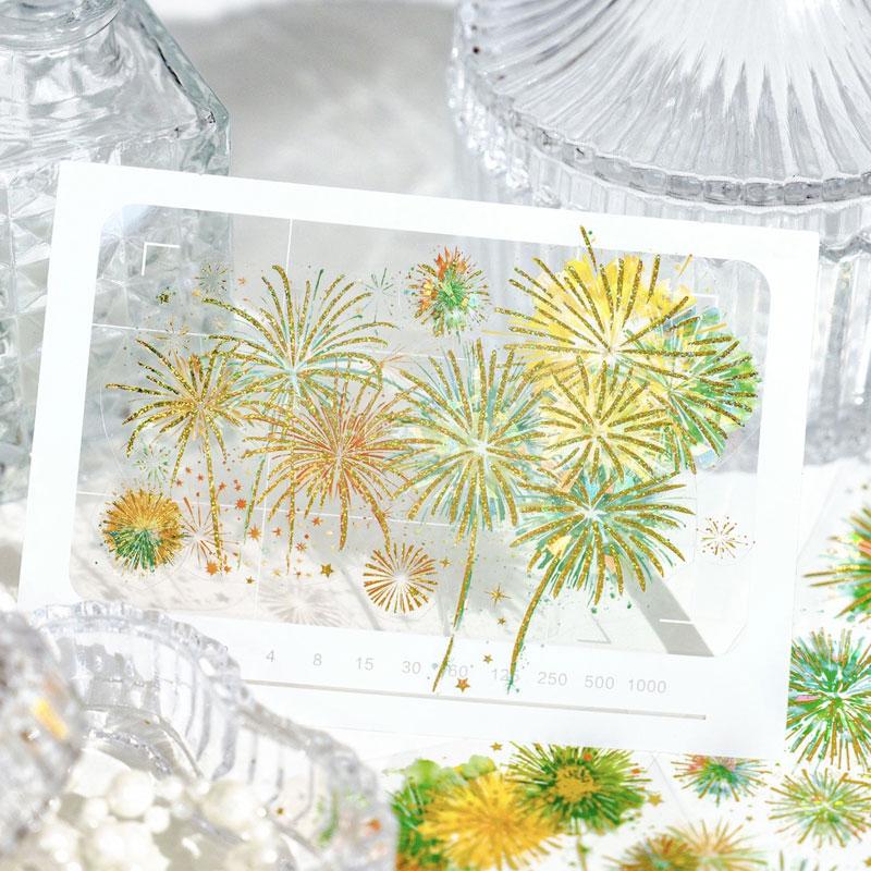 コラージュ 素材 シール 花火 夏 夜空 夏休み 夏祭り ジャンク