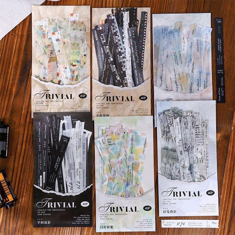 ST657 帯型 細長い アクセント 飾り 装飾 フィルム 英字 手紙