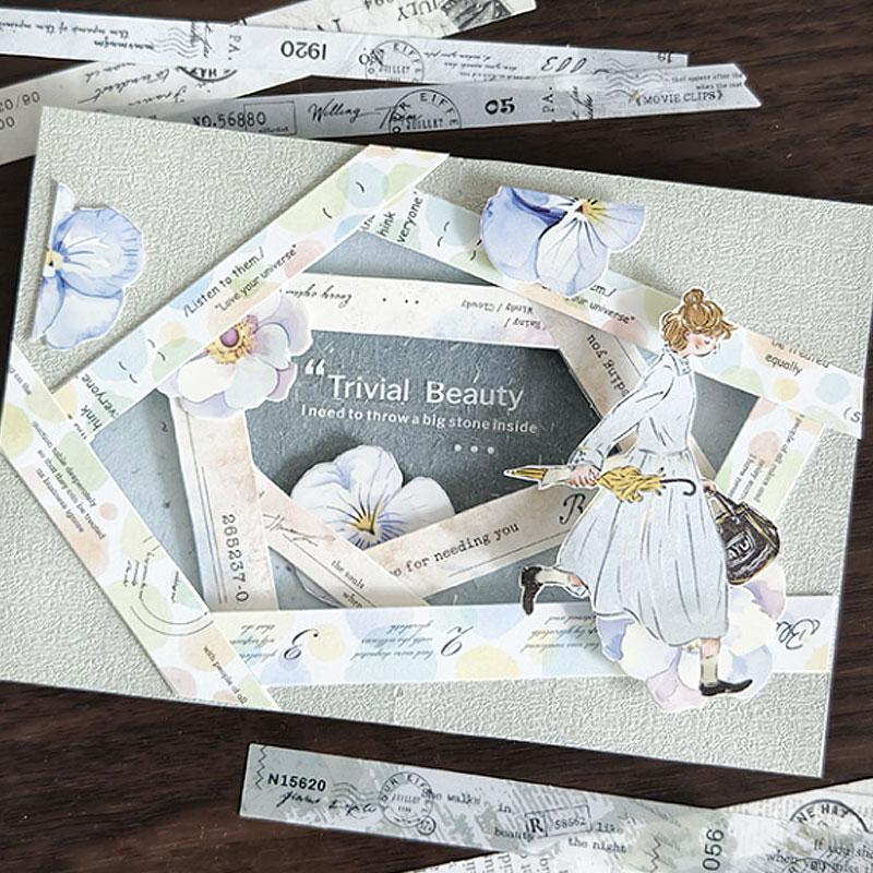 ST657 帯型 細長い アクセント 飾り 装飾 フィルム 英字 手紙