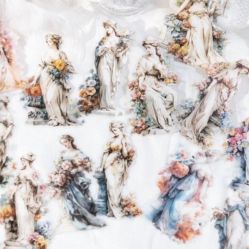 ST672 彫刻 石像 女神 天使 女性 芸術 アート PET コラージュ素材