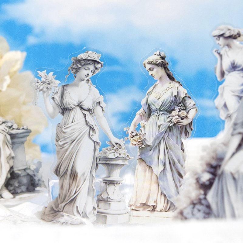 ST672 彫刻 石像 女神 天使 女性 芸術 アート PET コラージュ素材