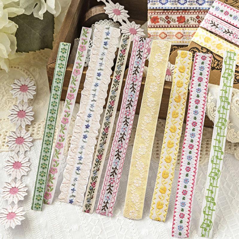 ST690 リボン 刺繍 レース 布テープ 花柄 裁縫 洋裁 コラージュ