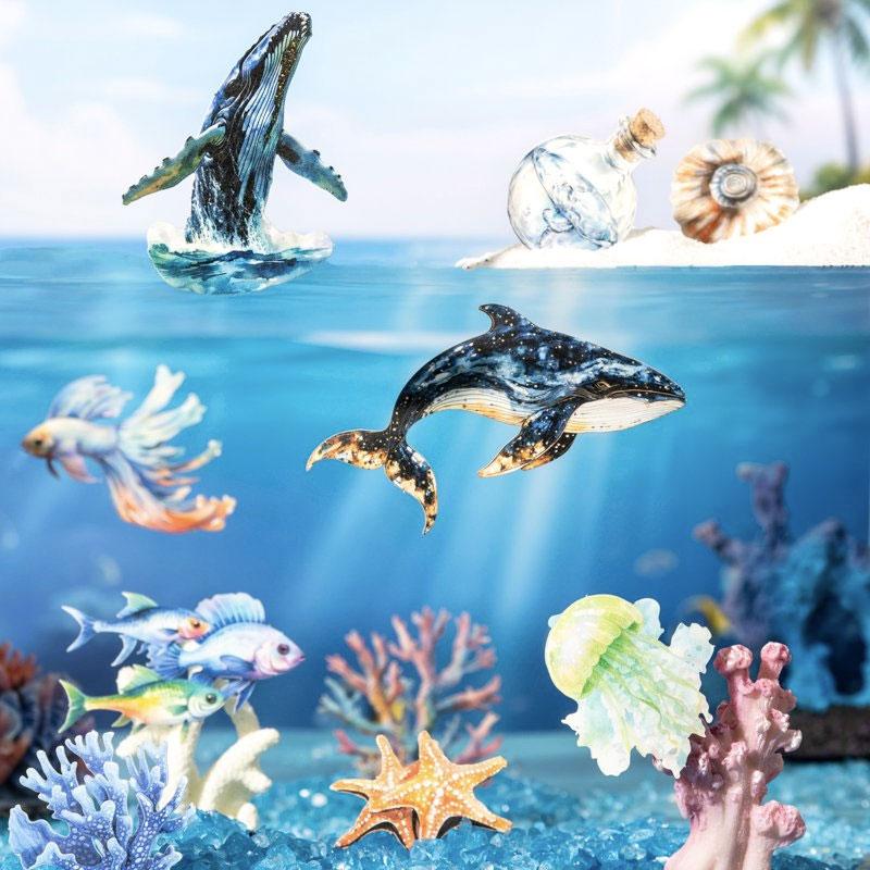 ST716 海の生き物 貝殻 クラゲ クジラ シャチ イルカ 魚 熱帯魚 サンゴ