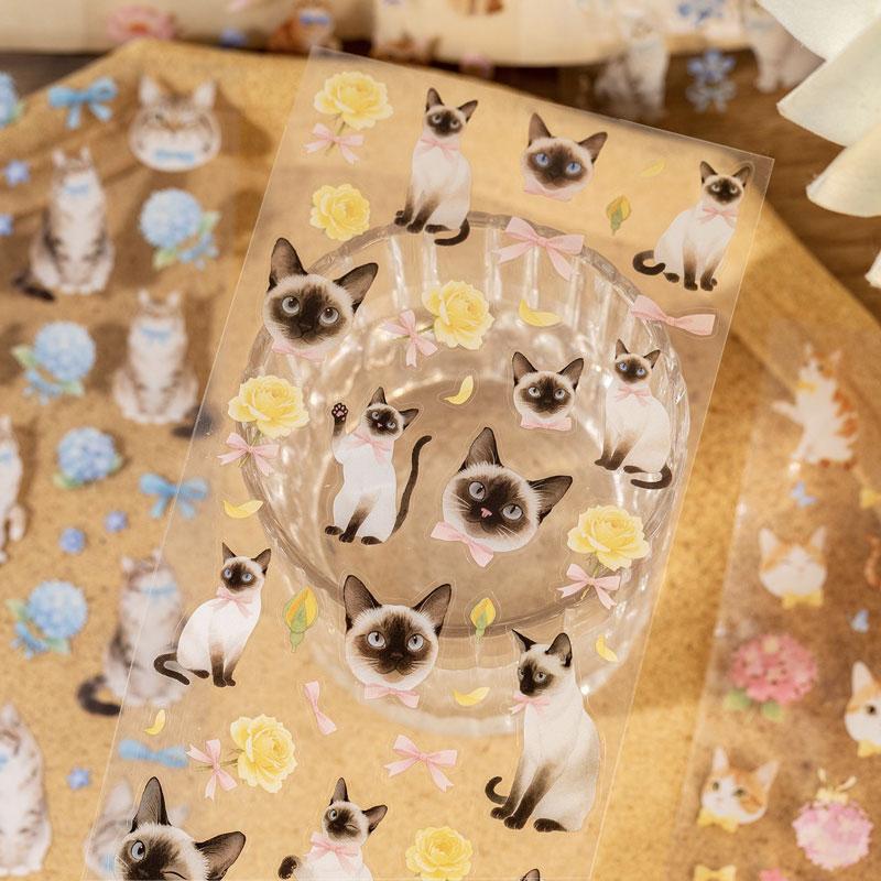 ST747 ネコ 猫 リボン 黒猫 シャム猫 アメショー 三毛猫 トラ猫 ぶち猫