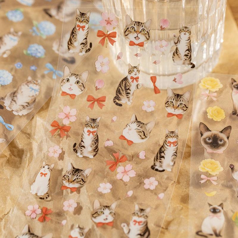 ST747 ネコ 猫 リボン 黒猫 シャム猫 アメショー 三毛猫 トラ猫 ぶち猫