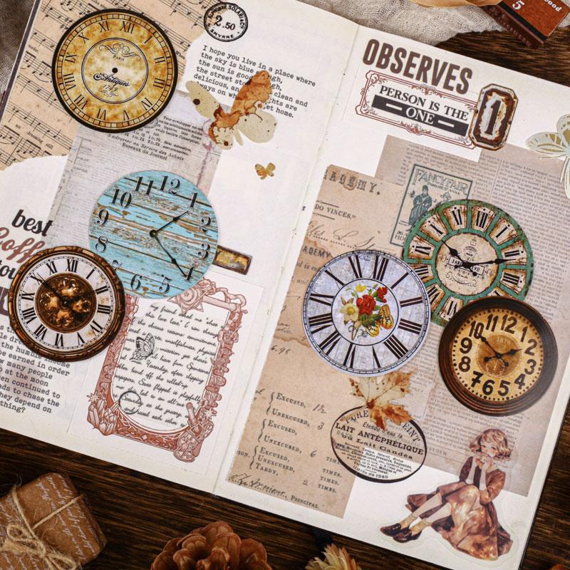 ST812 時計 文字盤 レトロ アンティーク ヴィンテージ コラージュ素材