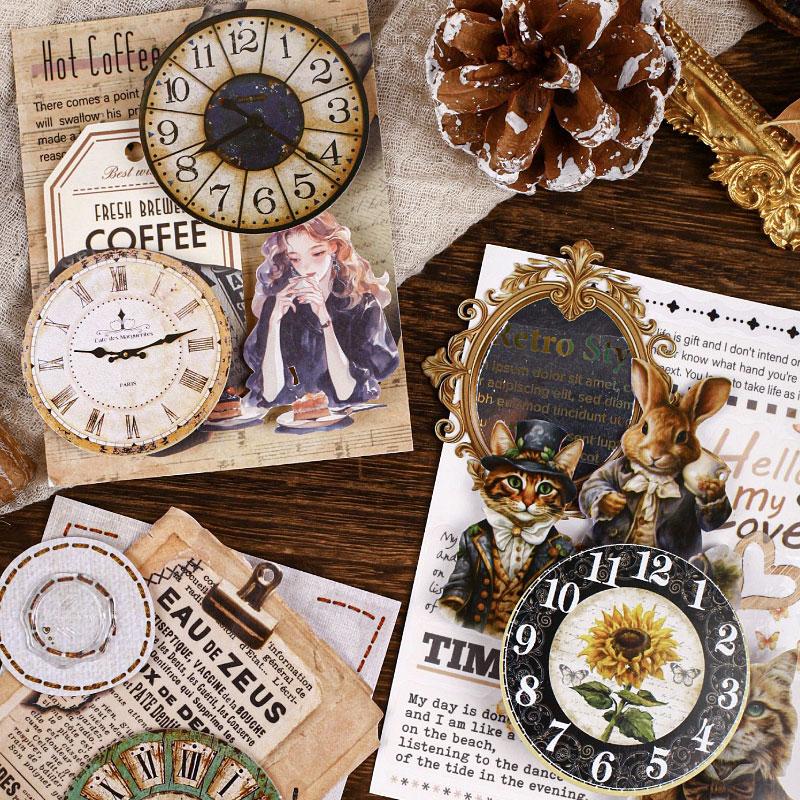 ST812 時計 文字盤 レトロ アンティーク ヴィンテージ コラージュ 素材