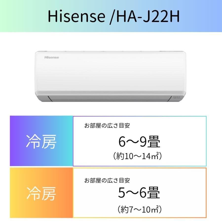 ハイセンス（HISENSE） (在庫有) HA-J22H-W Hisense ルームエアコン 6