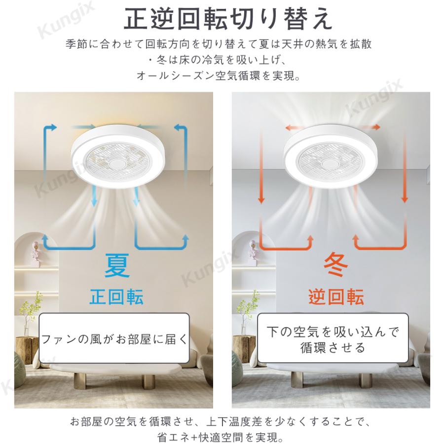 シーリングファンライト ledシーリングファン 調光調色 ファン付き照明 ファン付きライト サーキュレーター付き照明 風量調節 リモコン付き 天井照明｜ec-offshore｜08