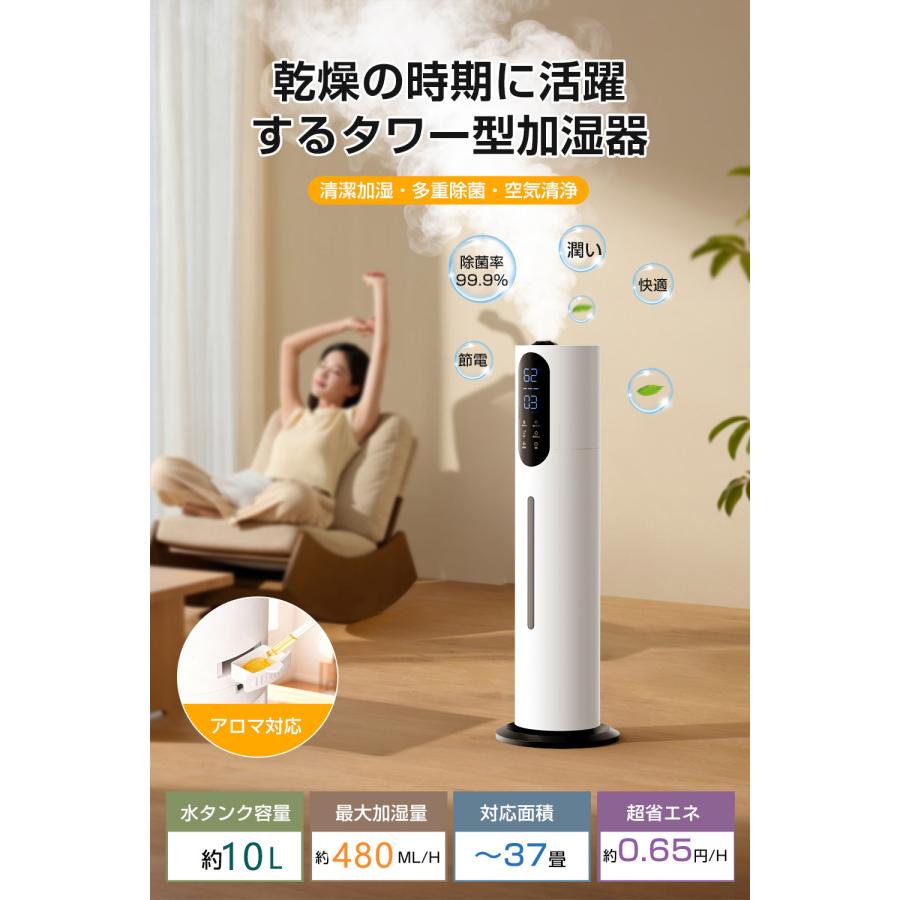 Hokonui 【年末感謝限定赤字クーポン】加湿器 大容量10L 超音波加湿器