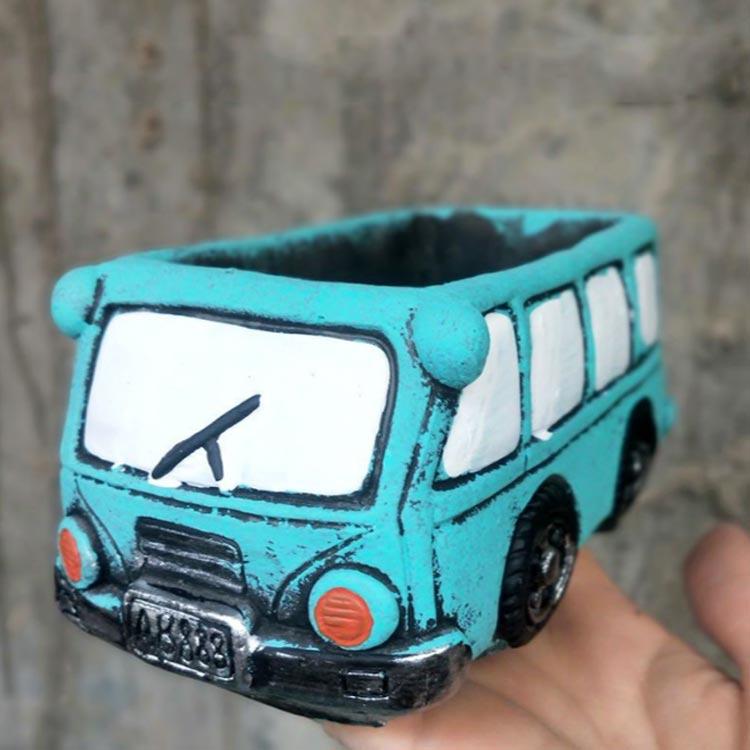 多肉 寄せ植え★flower bus-フラワーバス 水色★ 多肉 寄せ植え☆flower bus-フラワーバス 水色☆ 多肉 寄せ植え