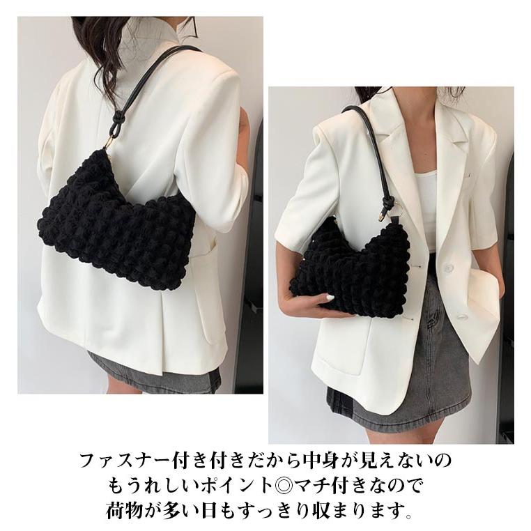 サブバッグ ぽこぽこ ショルダーバッグ 小さめ お出かけ ファスナー
