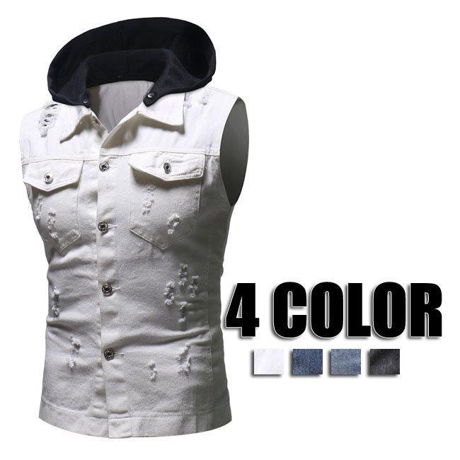 大量入荷 ジャケット ベスト メンズ デニム ベスト フード付き カジュアル メンズベストベストデニムカジュアルフード付き新品人気メンズベストカッコイイ 秋デニムベストメンズファッション秋服 Www Threeriversofs Com