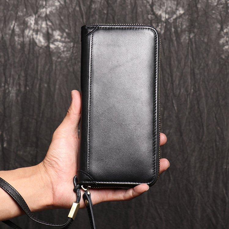 財布 メンズ 長財布 コードバン調×牛革 本革 レザ 小銭入れ付き 長