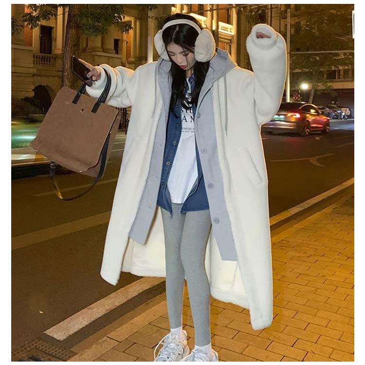 ロング丈 フード レイヤードボアコート 冬 フェイクレイヤード フード