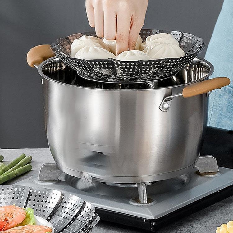 お洒落 ステンレス 大きさを変えられる 蒸器 食洗器対応 乾燥機OK 蒸篭