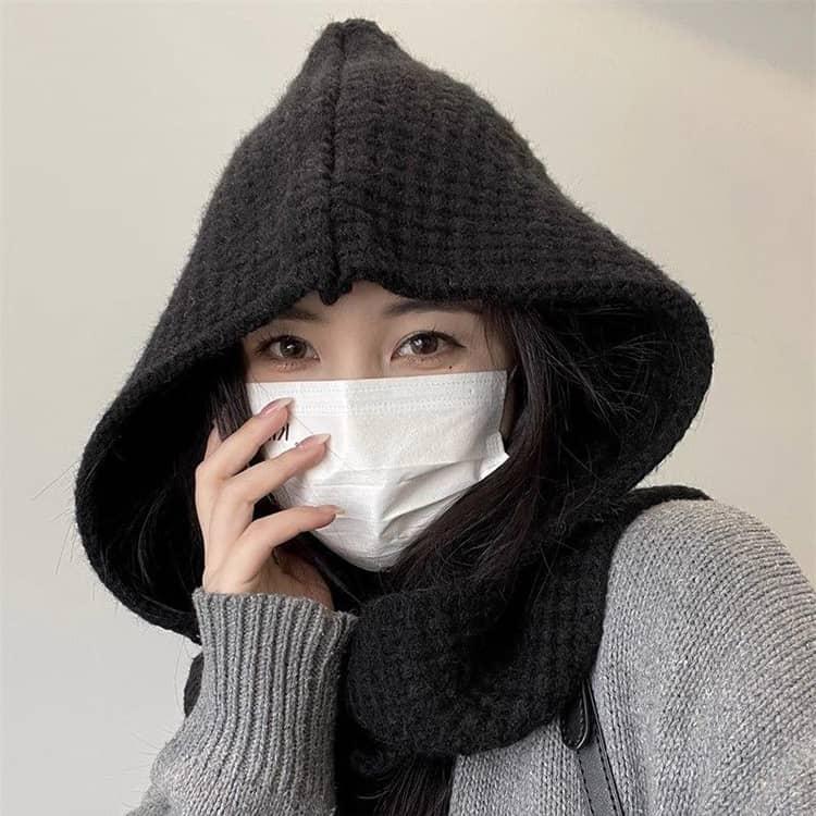 ケーブル編み ケーブル編みフードマフラー 可愛い オシャレ 女性