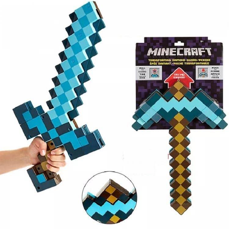 Minecraft 剣とアイテムセット　6点 マインクラフト ゲームの剣 マイクラ ゲーム 変形 ソード 2in1