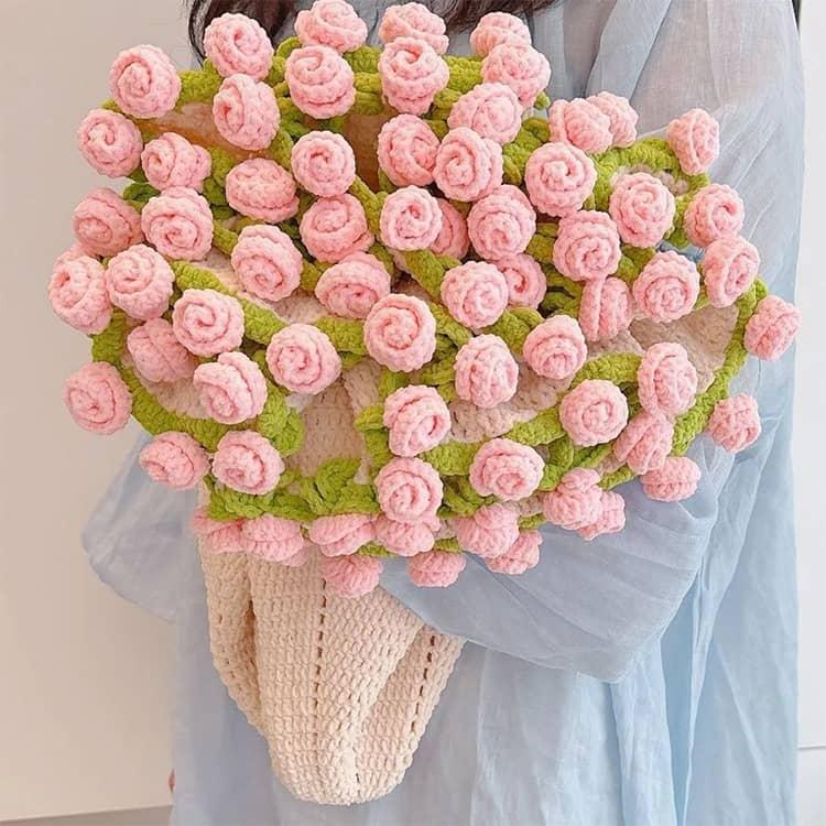 花束ブランケット かぎ針編みキット 手作り 未完成品 初心者向け 誕生