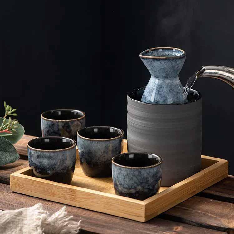 木製トレー付き おちょこ セット おしゃれ 7点セット セラミック 徳利