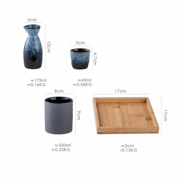 木製トレー付き おちょこ セット おしゃれ 7点セット セラミック 徳利