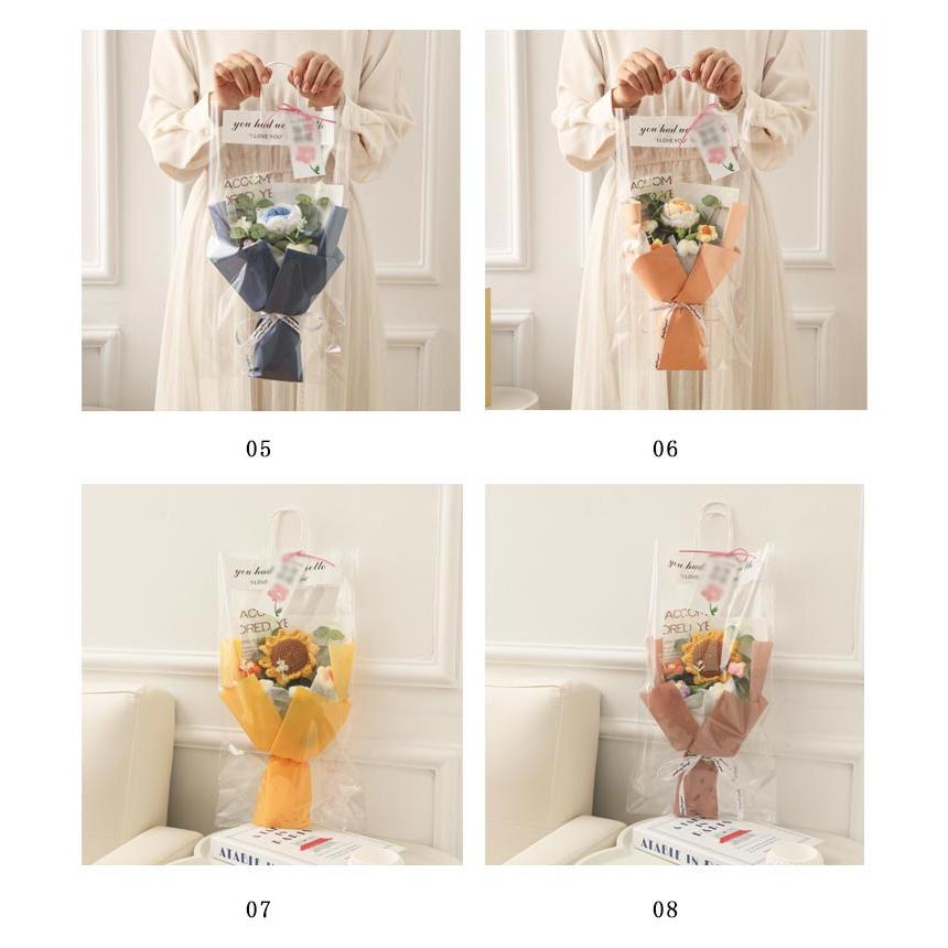 ニットフラワー 母の日 ニットブーケ ギフト袋付き 手作り花 かぎ針