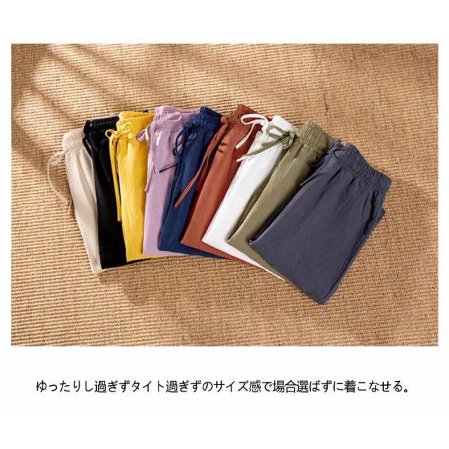 麻 リネン レディース リラックスパンツ リネンパンツ カジュアル