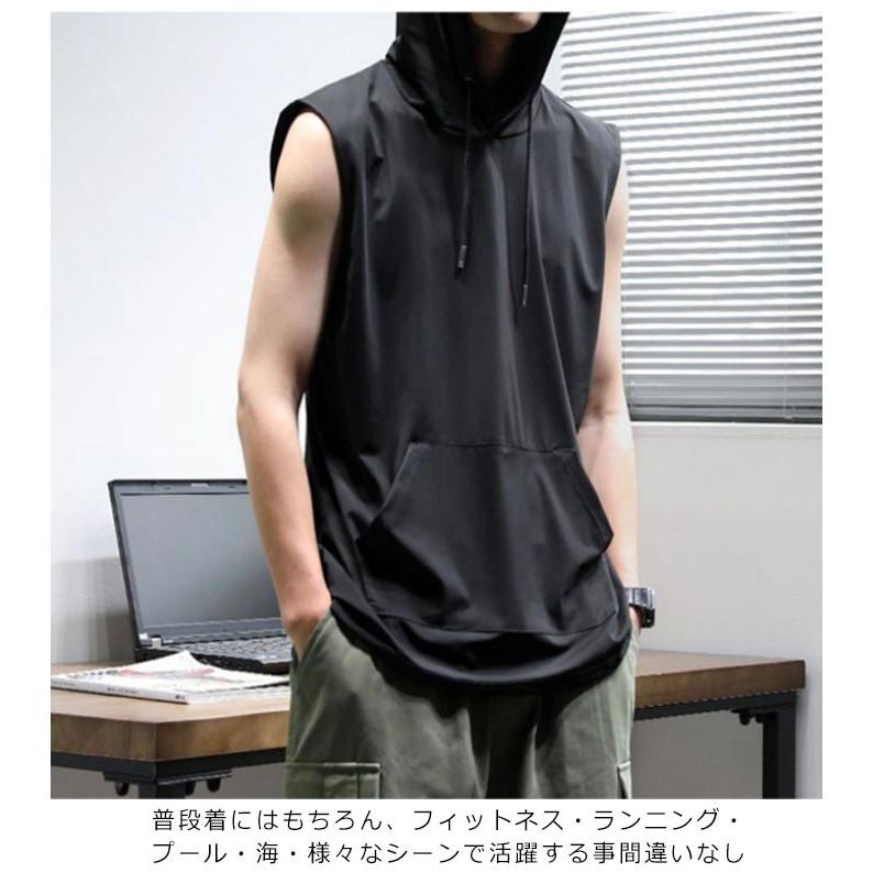 tシャツ プルオーバー ベスト メンズ トップス フード付き パーカー 迷彩 サマーベスト ノースリーブ 夏 スウェット タンクトップ 吸汗速乾 部屋｜ec-shop-ron｜11