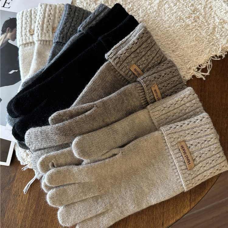 COACH ニット手袋 ゴールド スマホ操作可能 指が出せる！スマホ操作もラクラク 指出し手袋 スマホ 操作 指だし手袋