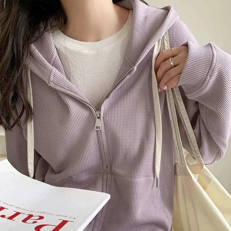 パーカー 春秋 ピンク レディース 着〓せ 薄手 フード付き ジップ