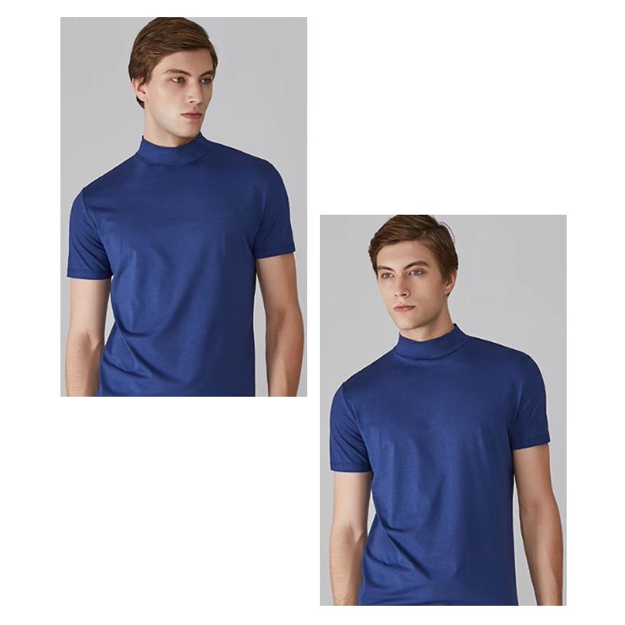 ハイネック tシャツ メンズ 半袖 無地 モックネック インナー ハイネック tシャツ メンズ 半袖 無地 モックネック インナー