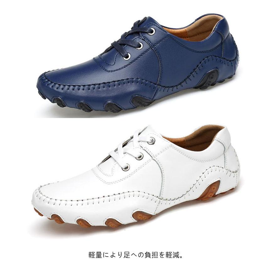 メンズ ゴルフシューズ 本革 レザー 牛革 スパイクレス シューズ 革靴