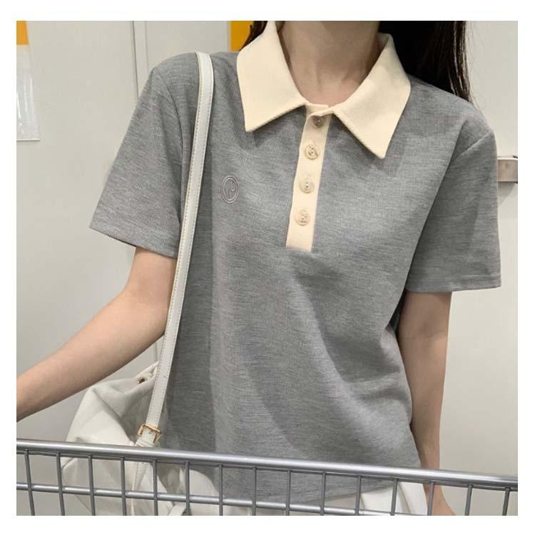 ポロシャツ レディース カジュアル 半袖 tシャツ ゆったり カットソー