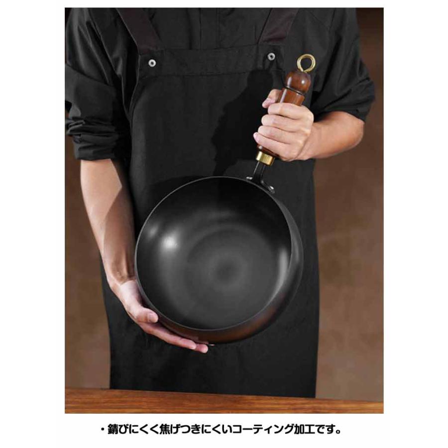 フライパン 鉄鍋 中華鍋 蓋付き IH対応 24cm 28cm 深型 焦げ付き防止