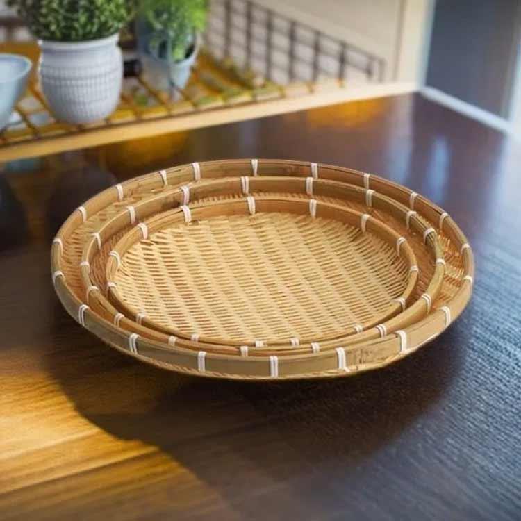 丸竹ざる 盆ざる 盆ザル 竹製 丸盆ざる 丸ざる 竹ざる 水切りザル 干物