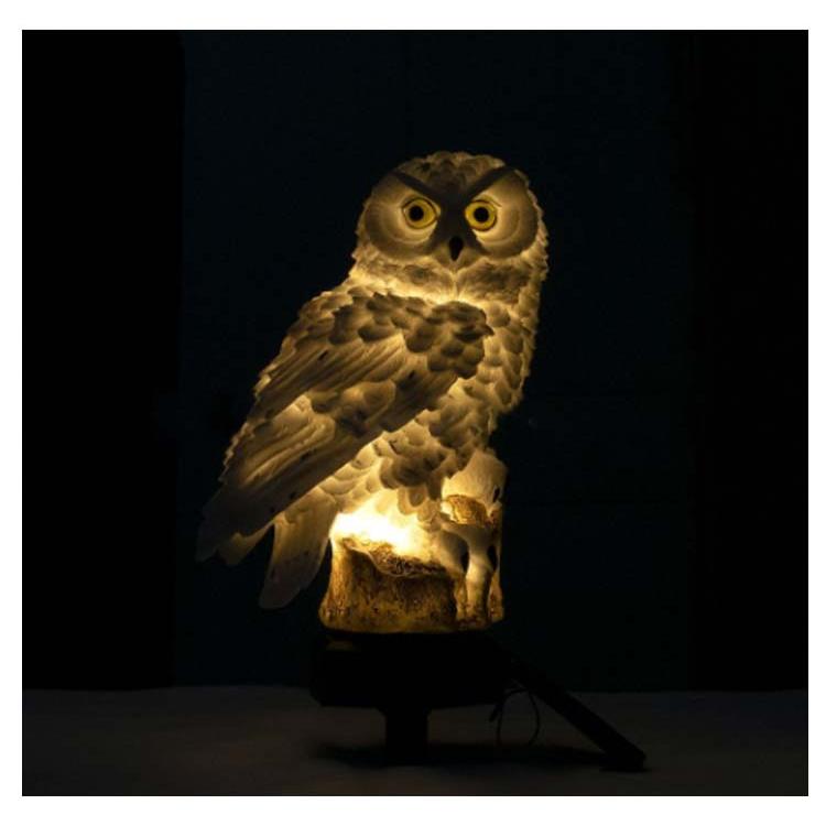 フクロウ 鳥よけ 鳥対策 ソーラー充電式 LED発光 自動点灯 防水