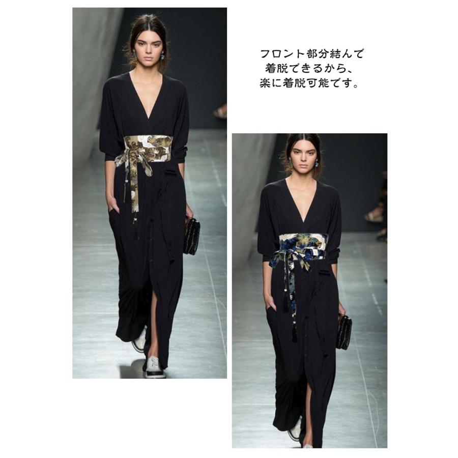 和風 和柄 浴衣 着物 帯 ベルト帯 サッシュベルト 太ベルト 鶴