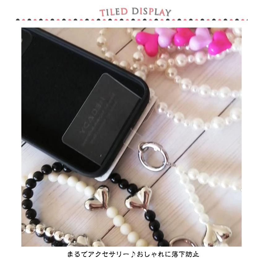 スマホチェーン 手首 スマホ ストラップ パール ビーズ ハート