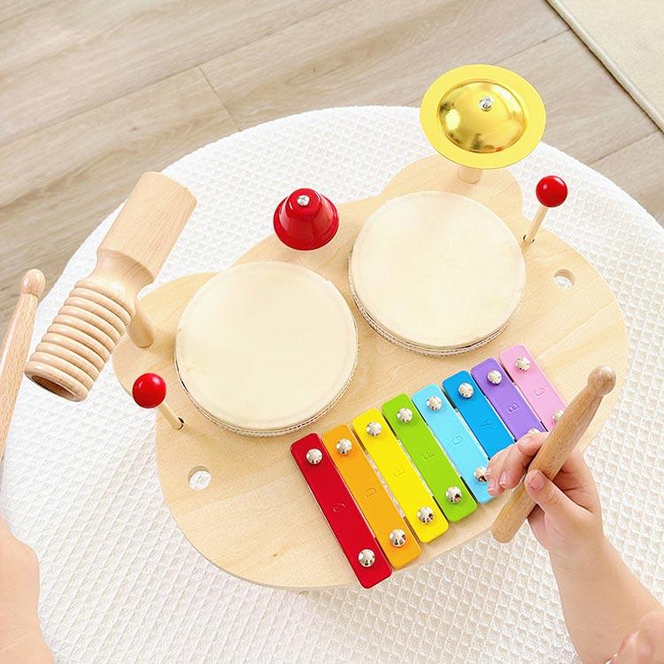 全8タイプ キッズドラムセット 幼児用楽器 木製 子供用ドラムセット