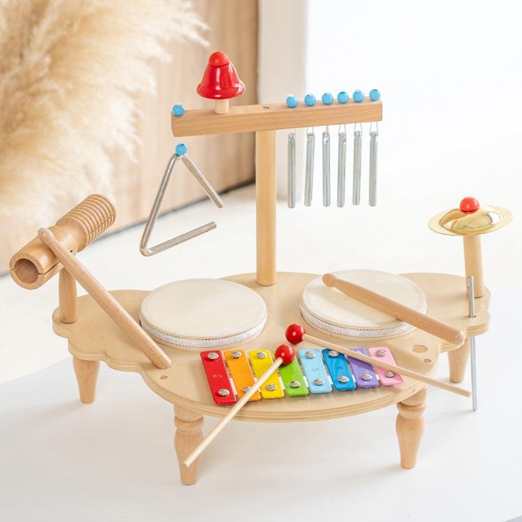 全8タイプ キッズドラムセット 幼児用楽器 木製 子供用ドラムセット