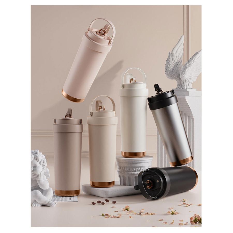 セラミックコーティング タンブラー 750ml 水筒 3WAY飲み口 ステンレス