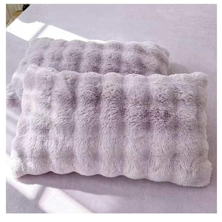 2枚セット 枕カバー もこもこ ラビットファー ピローケース 48×74cm