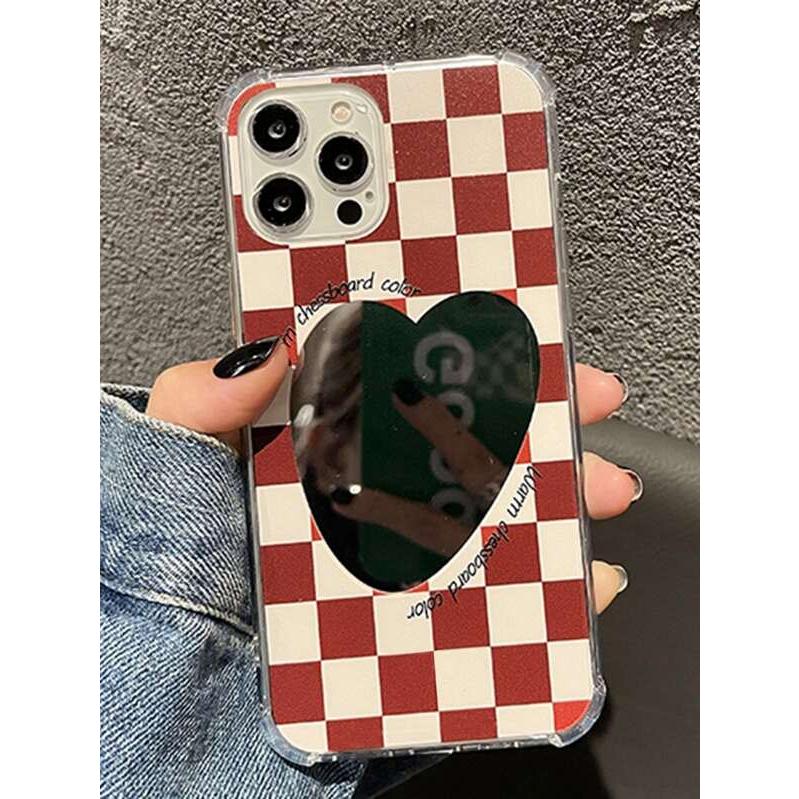 携帯アクセサリー スマホケース チェック柄 ミラーフォンケース Iphone アイフォン スマホケース Se Ec Studio 通販 Yahoo ショッピング